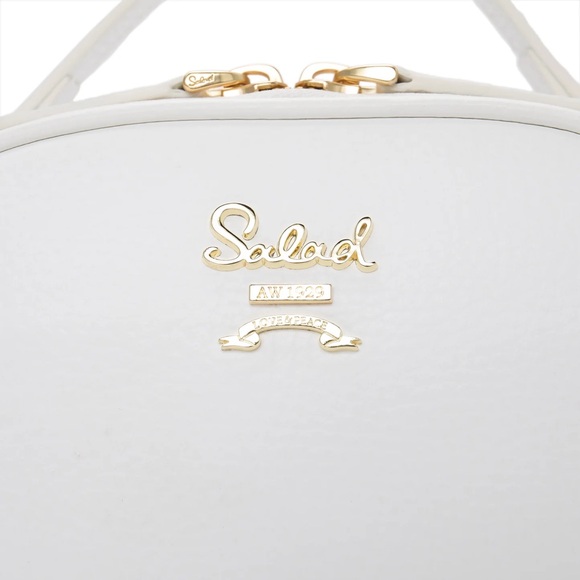 Salad Genuine Leather Roundy Crossbody Bag White Bridal Wedding Causal - Picture 8 of 9